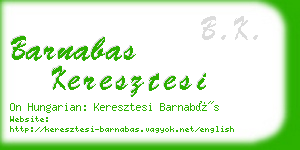 barnabas keresztesi business card